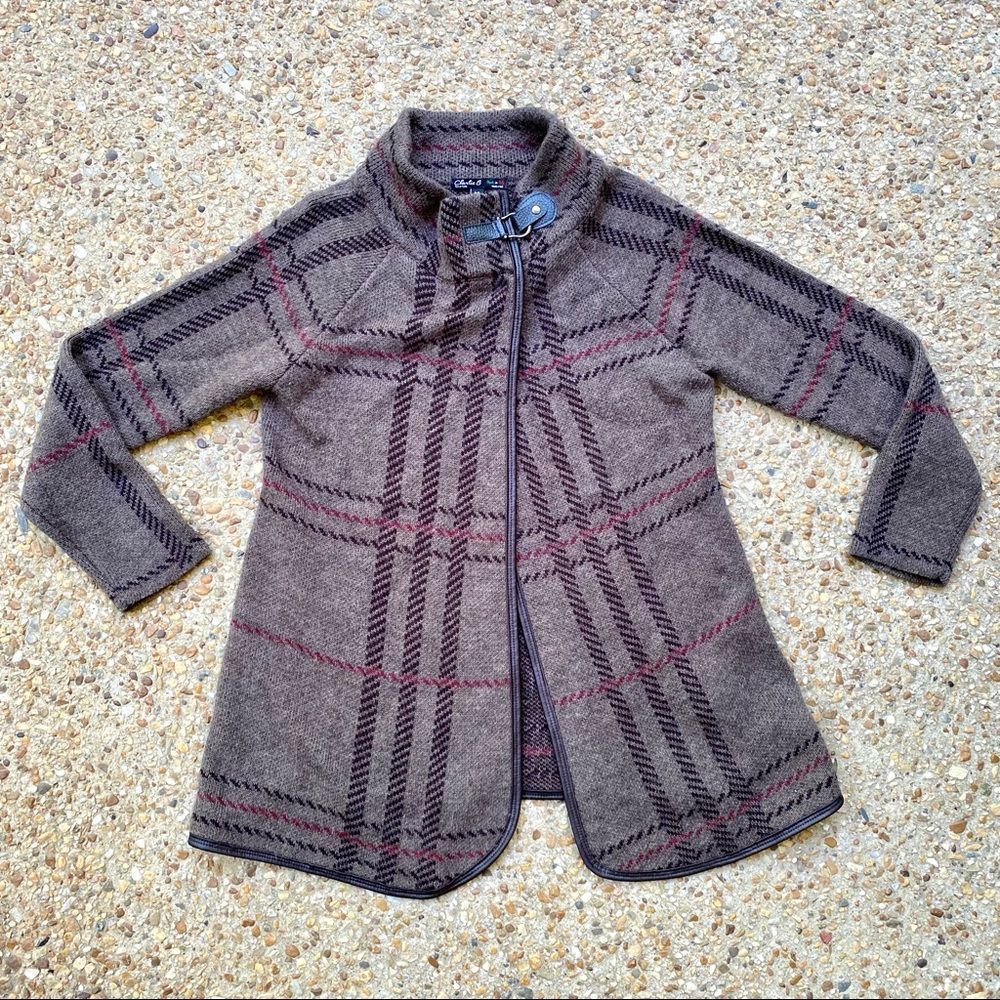 Charlie B Wool Blend Open Front Sweater Jacket Made in Italy Size S